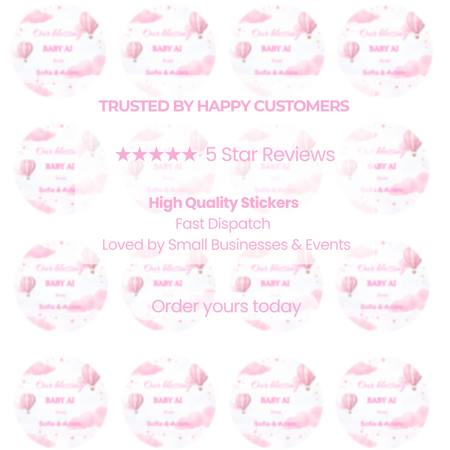24 Stickers Per Sheet 💕 Custom Sizes • Premium Quality • Matte or Gloss Finish