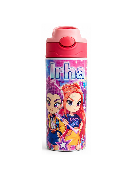 K-Pop Kids Water Bottle – Custom Name Bottle for Girls