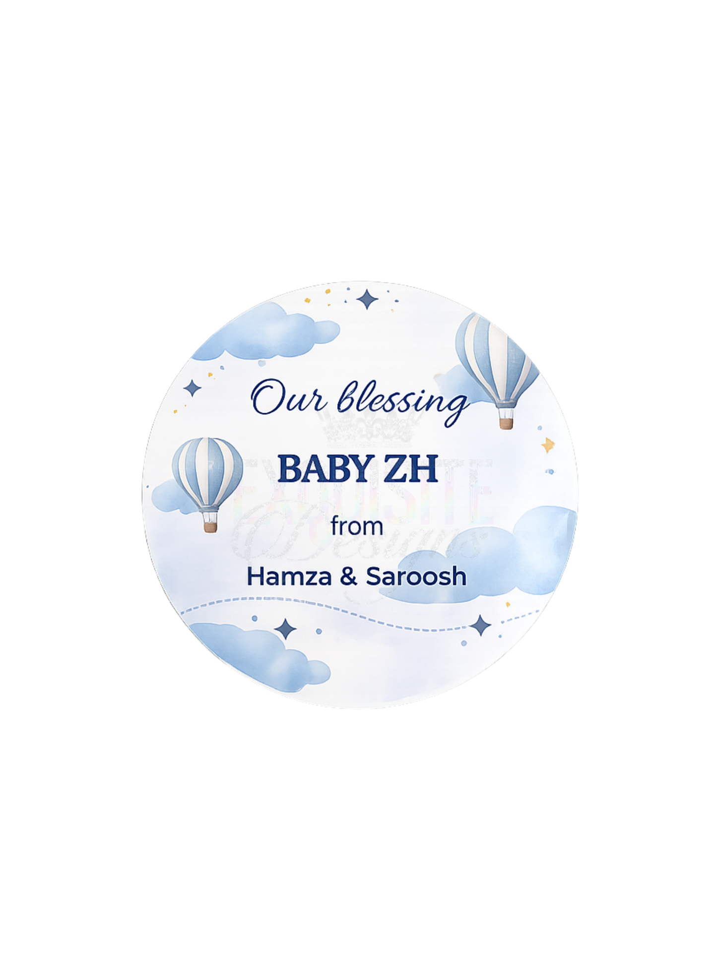 Personalised Baby Stickers – Custom Name Labels – Baby Shower, Christening & Party Favour Stickers – Waterproof – 24 Per Sheet